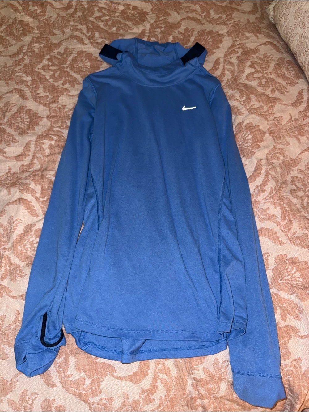 Nike Royal Blue Long Sleeve Athletic Top with Hood